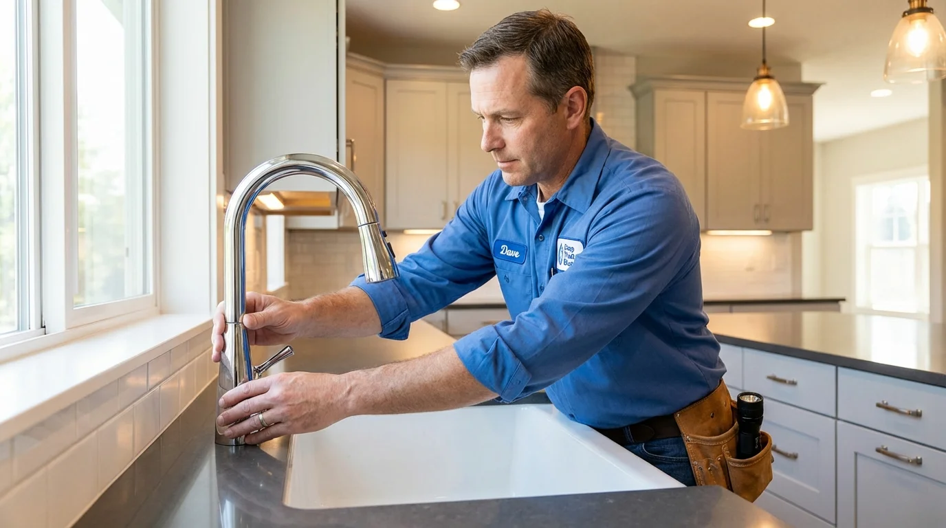 Kitchen faucet installation by Johns Plumbing LLC in Framingham